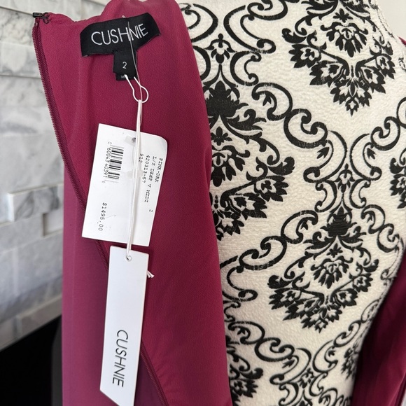 Cushnie Deep V-Neck Midi Dress in Berry - Picture 7 of 11